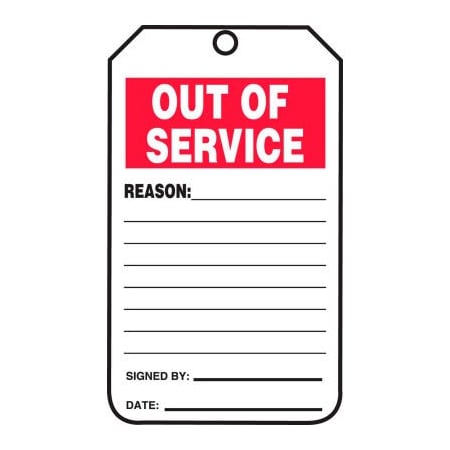 Accuform Accuform Out Of Service Tag, PF-Cardstock, 25/Pack TRS243PTP